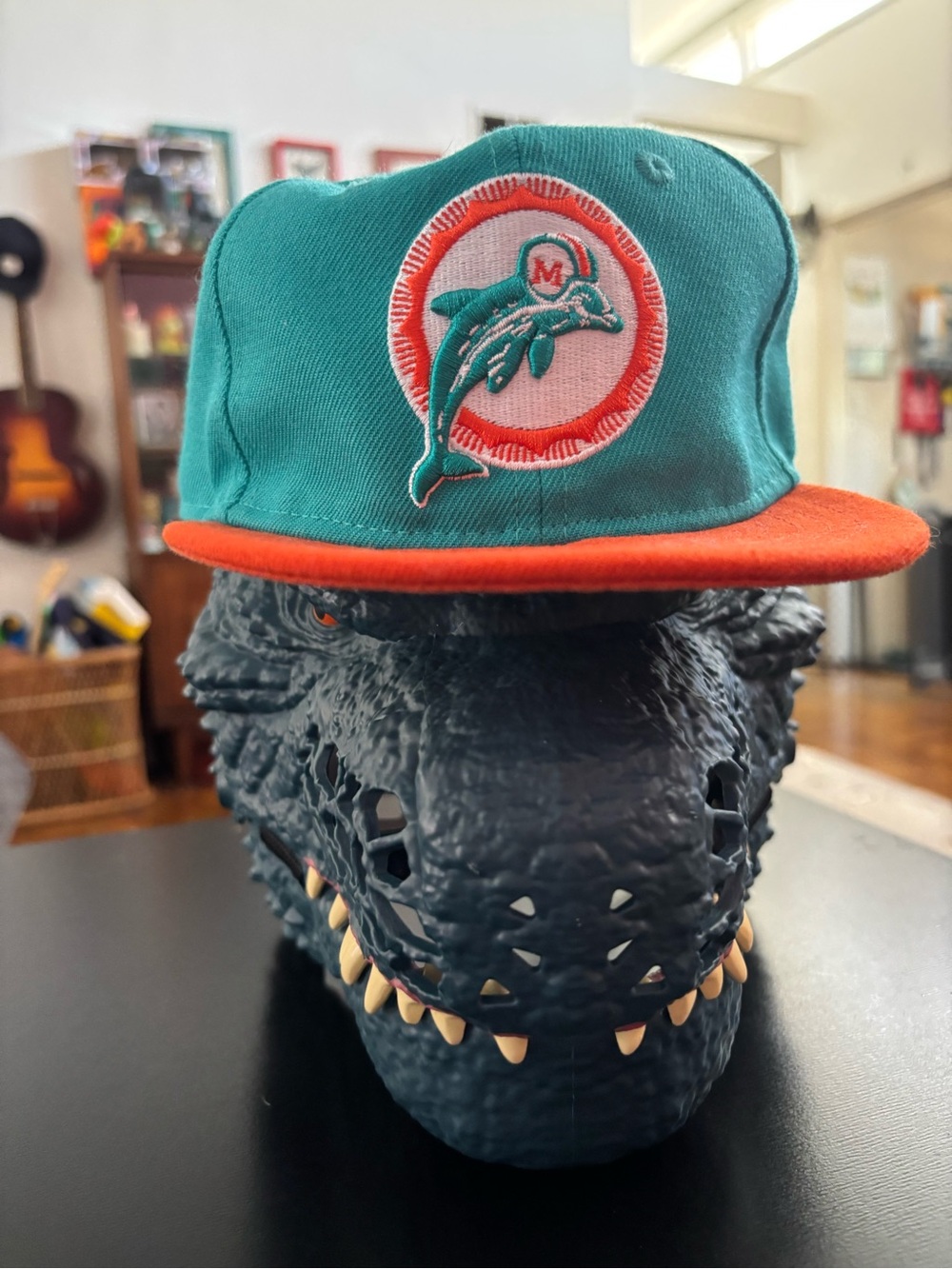 New Era Teal and Orange Miami Dolphin Patch Snapback Hat